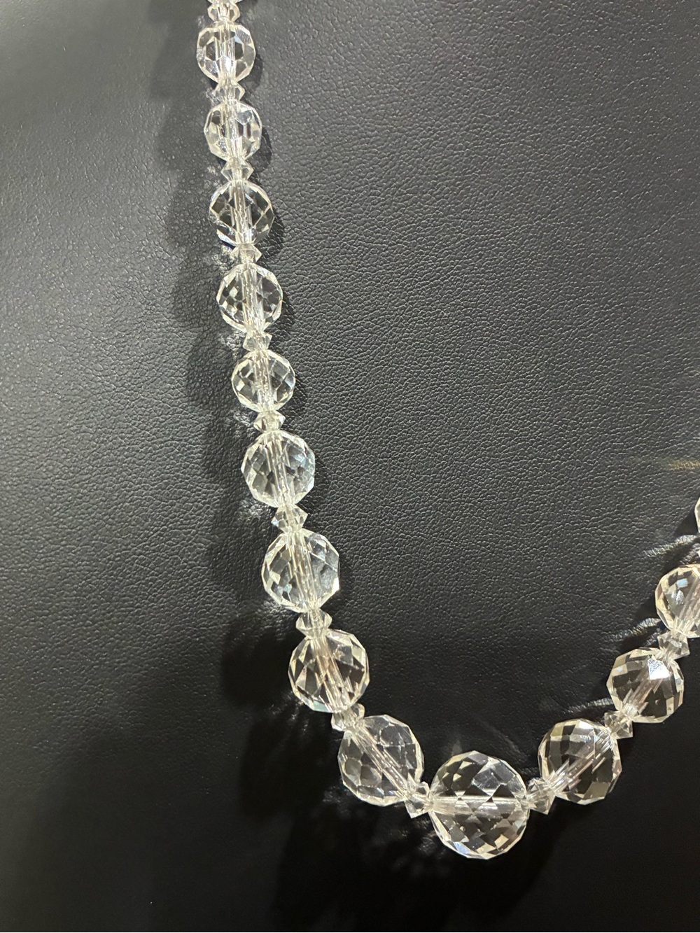 Antique Faceted Glass or Quartz? Beaded Necklace - Picture 3 of 7